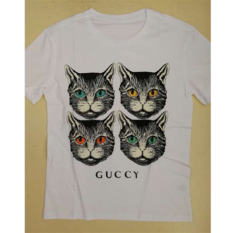 gucci black cat shirt price|gucci feline head belt.